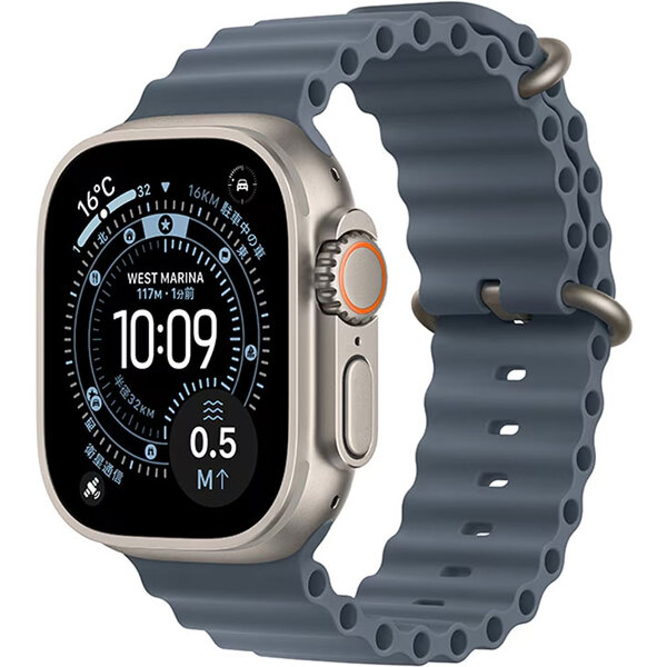 【中古SIMフリー】アップルウォッチ Apple Watch Ultra 3(GPS-セルラー)49mm MEWH4J/A　A3281 ナチュラルチタニウム/ABオーシャンバンド ] :美品sub_image2
