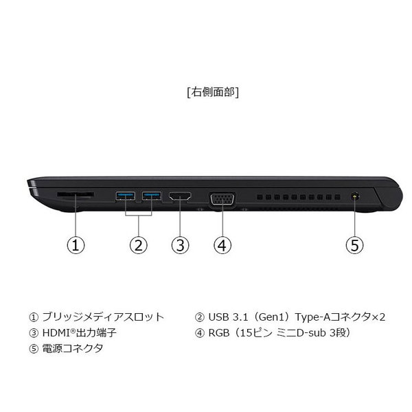【新品未開封】東芝 DynaBook B55/ER 新品ノート MSOffice2019Per Win10 第8世代  [Core i5 8265U 8GB HDD500GB マルチ テンキー カメラ　15.6型]:新品未開封sub_image4