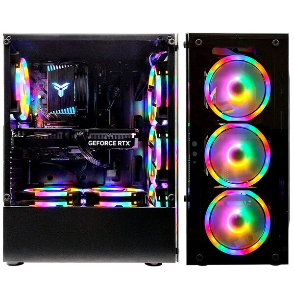 ゲーミングPC デスクトップパソコン ブラック AMD Radeon RX7700XT AMD Ryzen7 5700X Win11 SSD500GB メモリ16GB eスポーツsub_image1