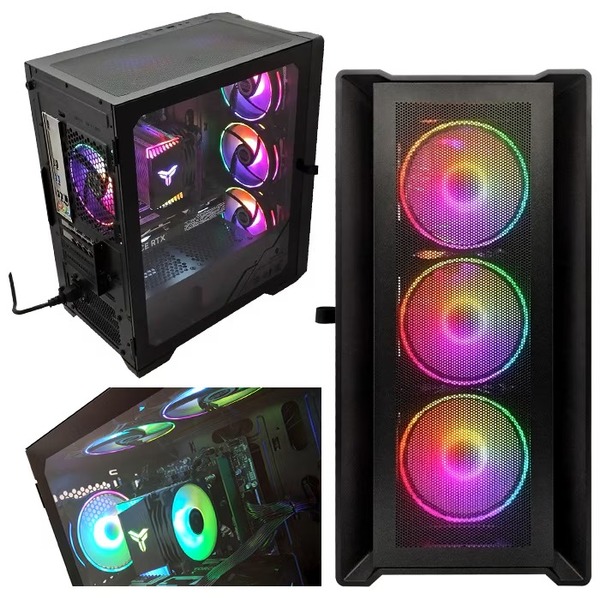 ゲーミングPC デスクトップパソコン ブラック メッシュ GeForce RTX2070 第14世代 Intel Corei5 14400F Win11 NVMe M.2 SSD500GB メモリ16GB PASOUL 煌sub_image2