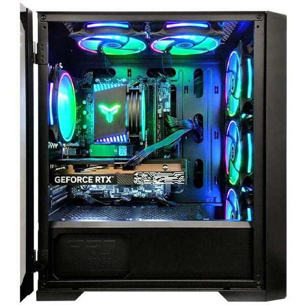 ゲーミングPC デスクトップパソコン ブラック メッシュ AMD Radeon RX7600XT AMD Ryzen7 5700X Win11 SSD500GB メモリ16GB PASOUL 一年保証:新品sub_image3