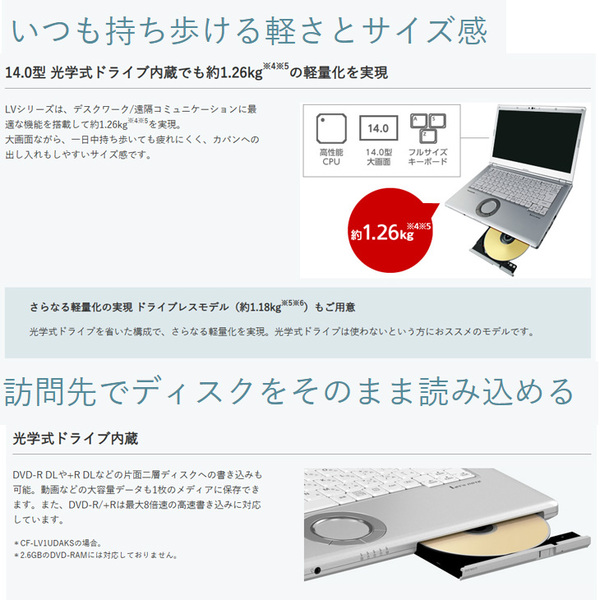 【中古パソコン SIMフリー】Panasonic CF-LV1 中古 レッツノート Office Win11 第11世代[Core i7 1185G7 メモリ16GB SSD512GB マルチ 無線 14型]:良品sub_image6