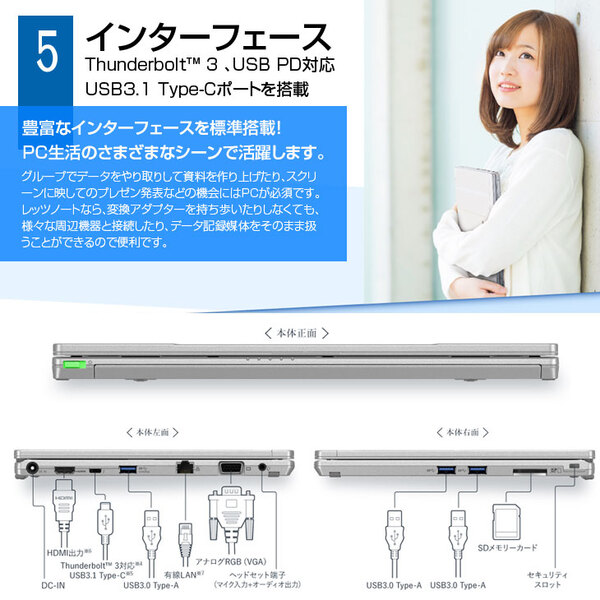 【中古パソコン】Panasonic CF-QV9 レッツノート 選べるカラー Office Win11 ノート[Core i5 10310U メモリ16GB SSD512GB 無線 WQXGA 12]:訳あり(カメラ×)sub_image4