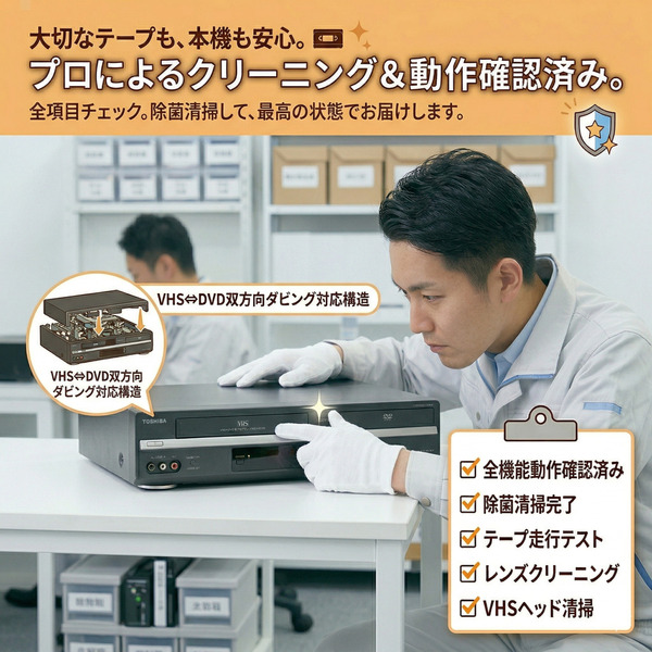 【レンタル】ダビング可能 VHSビデオ一体型DVDレコーダー ビデオデッキ VHSテープをDVDにデジタル化 録画 ダビング機 おうちで簡単ダビング 往復送料無料sub_image4