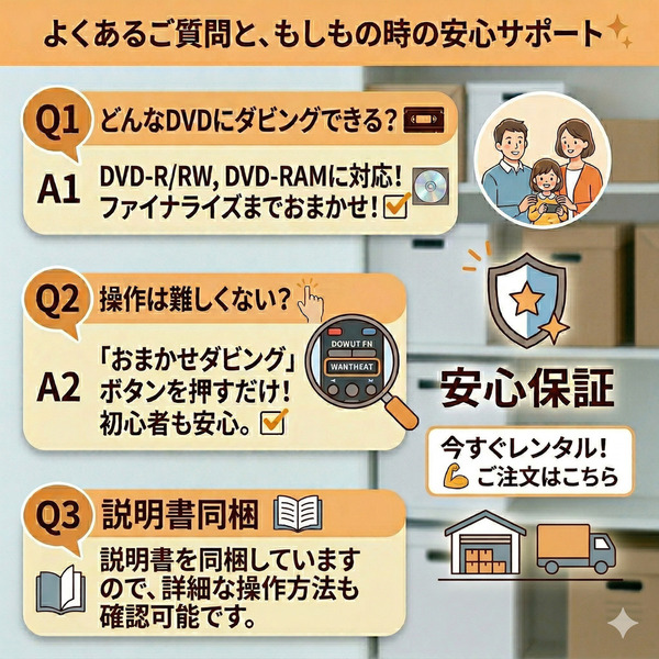 【レンタル】ダビング可能 VHSビデオ一体型DVDレコーダー ビデオデッキ VHSテープをDVDにデジタル化 録画 ダビング機 おうちで簡単ダビング 往復送料無料sub_image5