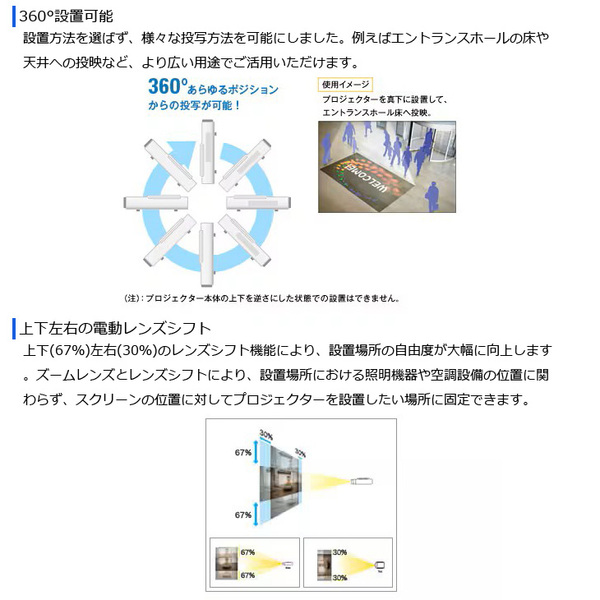 EPSON ビジネスプロジェクター 使用時間36時間 EB-G7200W 7500lm 3LCD方式 WXGA イベント 講演会 展示会 映像コンテンツの上映 :良品sub_image5