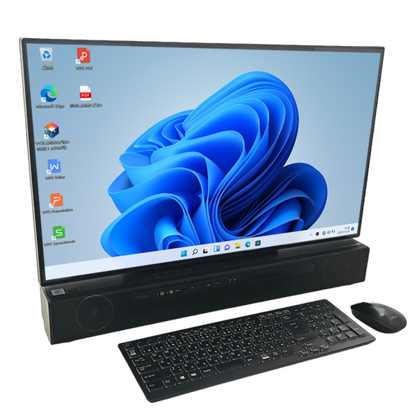 富士通 ESPRIMO FH90/E2 中古 一体型 地デジ Office Win11home 純正キーマウス[Core i7 10750H 16GB SSD1TB+HDD3TB Blu-ray BT カメラ 27型 黒]:良品sub_image2