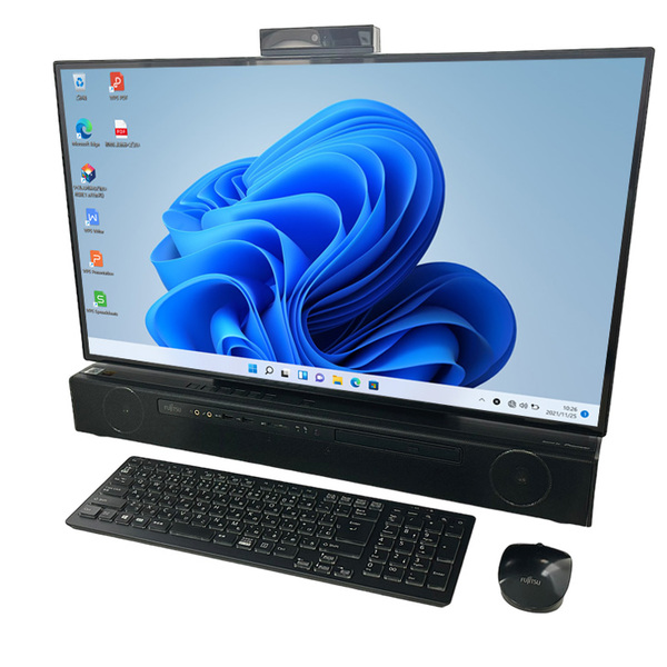 富士通 ESPRIMO FH90/E2 中古 一体型 地デジ Office Win11home 純正キーマウス[Core i7 10750H 16GB SSD1TB+HDD3TB Blu-ray BT カメラ 27型 黒]:良品sub_image3