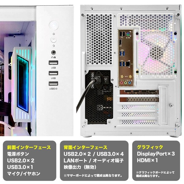ゲーミングPC  海景房 GMQ360　ホワイト GeForce RTX5070 第14世代 Intel Corei7 14700F Win11 SSD500GB メモリ16GB CPU水冷ファン  eスポーツ PASOUL 極sub_image6