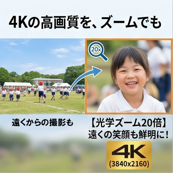 【レンタル】1泊2日～4Kビデオカメラ 軽量400g パナソニック 4K ビデオカメラ 64GB 光学20倍ズーム カカオブラウン HC-VX992MS Panasonicsub_image1