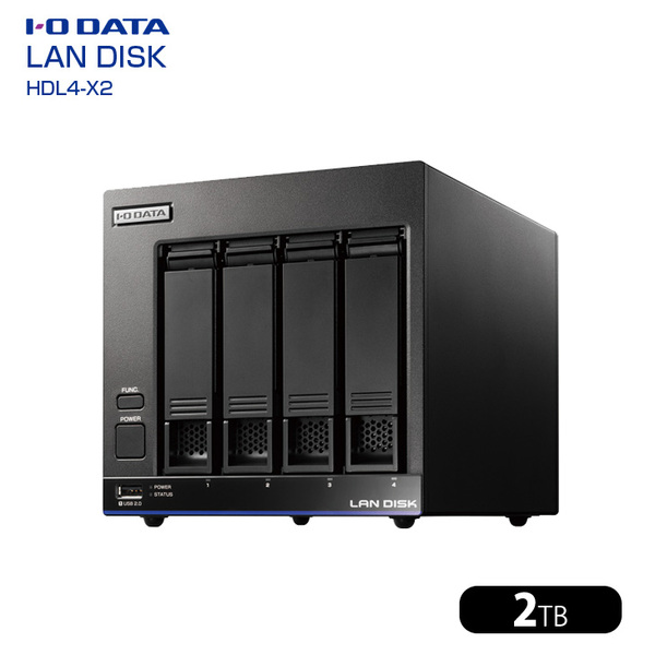 【中古】I-O DATA LAN DISC XA HDL4-X2 [2TB]搭載 法人向けネットワークHDD(4ドライブ)Braswell Celeron N3010 LinuxベースOS法人向け NASsub_image1