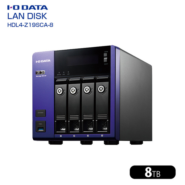 【中古】I-O DATA Z HDL4-Z19SCA-8 [8TB]搭載 法人向けネットワークHDD(4ドライブ)WS IoT 2019 for SS/Celeron搭載 LAN DISC(ランディスク)sub_image1