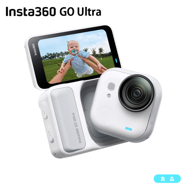 【手のひらサイズの4Kカメラ中古良品】Insta360 GO Ultra 01 アークティックホワイト 4K60fps 小型アクションカメラ 手ブレ補正 カメラ単体10m防水 磁気ペンダント付sub_image1