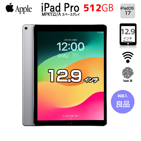  【今だけカバー付】Apple iPad Pro 第2世代 Wi-Fi 512GB A1670 MPKY2J/A [Apple A10X SSD512GB 12.9 iPadOS 17 スペースグレイ 純箱] :良品sub_image1