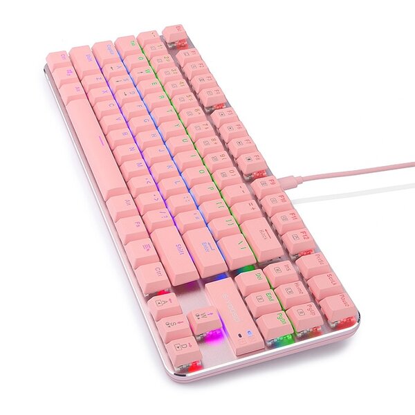 E-YOOSO ゲーミングキーボード Z-66/8412 ピンク 青軸 US配列  有線キーボード LEDライト 光る バックライト付き PC/Windows/Mac OS対応 ゲーミング用sub_image4