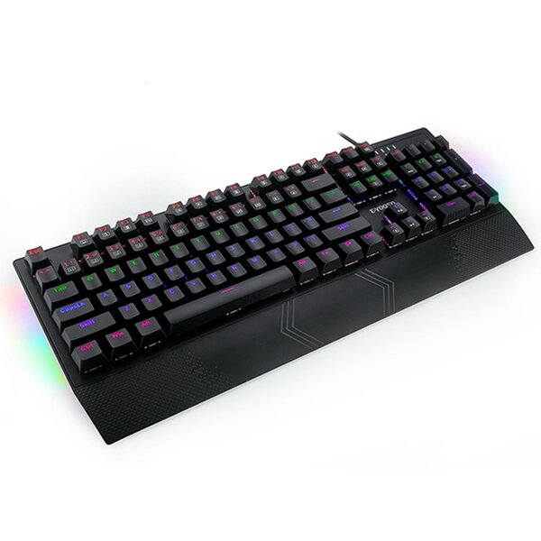 E-YOOSO ゲーミングキーボード K-662 ブラック 茶軸 テンキーモデル US配列有線キーボード LEDライト 光る バックライト付 PC/Windows/Mac OS対応 ゲーミング用sub_image1