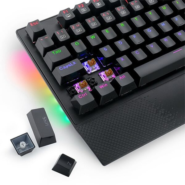 E-YOOSO ゲーミングキーボード K-662 ブラック 茶軸 テンキーモデル US配列有線キーボード LEDライト 光る バックライト付 PC/Windows/Mac OS対応 ゲーミング用sub_image4