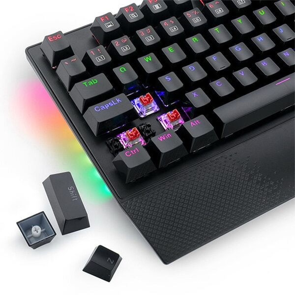 E-YOOSO ゲーミングキーボード K-662 ブラック 赤軸 テンキーモデル US配列有線キーボード LEDライト 光る バックライト付 PC/Windows/Mac OS対応 ゲーミング用sub_image4