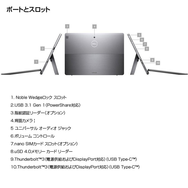 DELL LATITUDE 7200 2in1 中古 タブレットノート Office Win10 or Win11 第8世代 [Corei3 8145U 4GB SSD256GB 無線 カメラ BT FHD 12.3型 ] :良品sub_image4