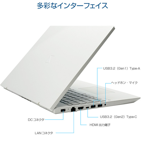 【純箱入美品】NEC LAVIE Smart N16 PC-SN176ABAZ-6 ノート Win11 第12世代 [Core i7 1255U メモリ16GBSSD1TB 16型 マルチ ホワイト]:美品sub_image5