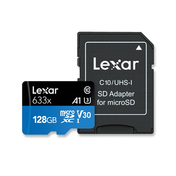 【パケット送料無料】Lexar 128GB マイクロSDXCカード microSDXC 633x Read100MB Write45MB　A1 U3 V30 4K UltraHD C10 アダプター付 新品未使用sub_image1