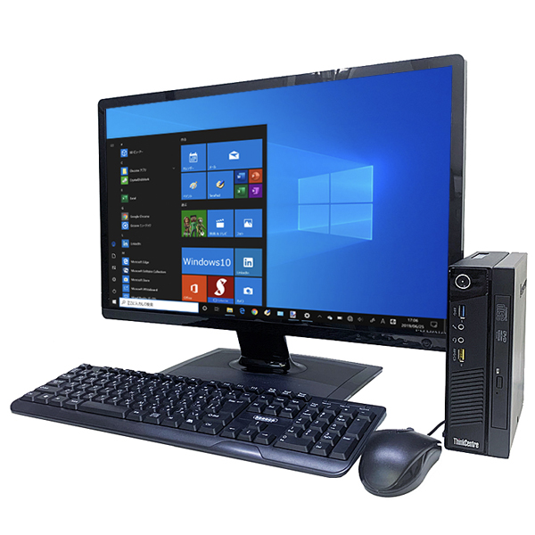 Lenovo M73 Tiny 中古デスク Win10 極小サイズ すぐに使える23インチ液晶、キー&マウスセット 第四世代 [Corei5 4570T 2.9GHz 8G SSD512GB マルチ USB3.0 ]sub_image2