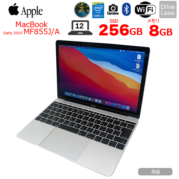 【新品バッテリに交換済】【今だけ!便利なtype-cハブ付】Apple MacBook 12inch MF855J/A A1534 Retina Early 2015 シルバー [Core M 5Y31 1.1GHz 8G SSD256GB 無線 BT カメラ 12インチ BigSur 11.7]:良品sub_image1