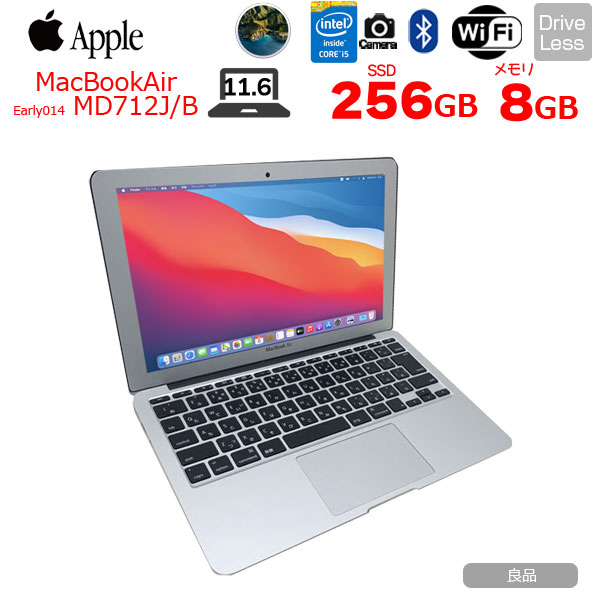 Apple MacBook Air 11.6inch MD712J/B A1465 Early 2014 [core i5 4260U 8G SSD256GB 無線 BT カメラ 11.6 BigSur 11] :良品sub_image1
