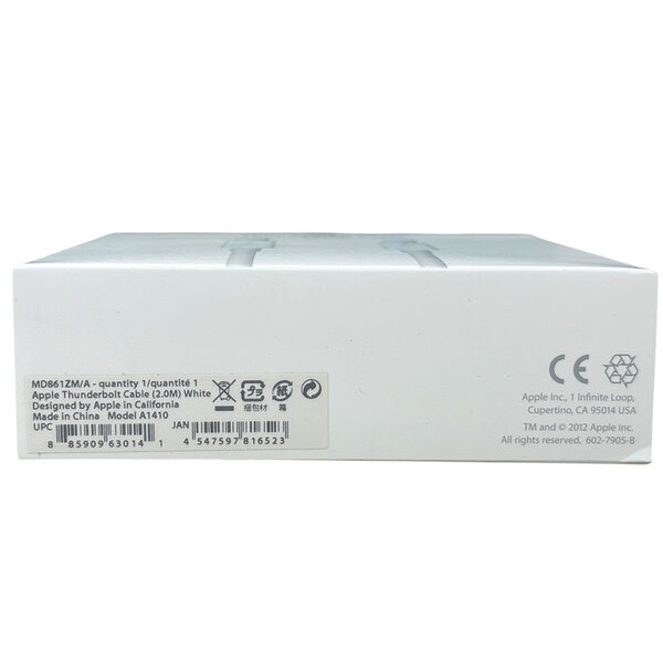 Apple純正】【未開封品】Apple Thunderbolt cable (2.0 m) A1410