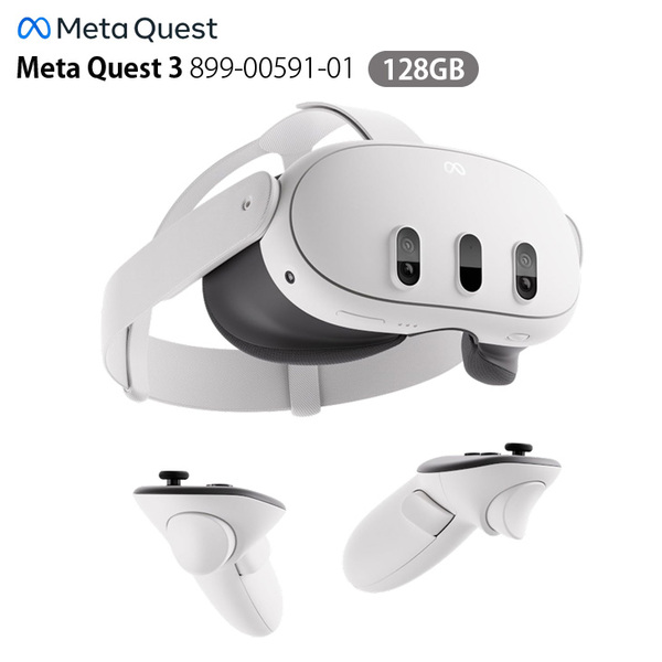 【純箱入り良品】Meta Quest 3 128GB 899-00591-01 VRヘッドセット Mixed Reality対応 オールインワン ワイヤレス ゴーグル 映画 ゲーム フィットネス PC作業にも 中古sub_image1
