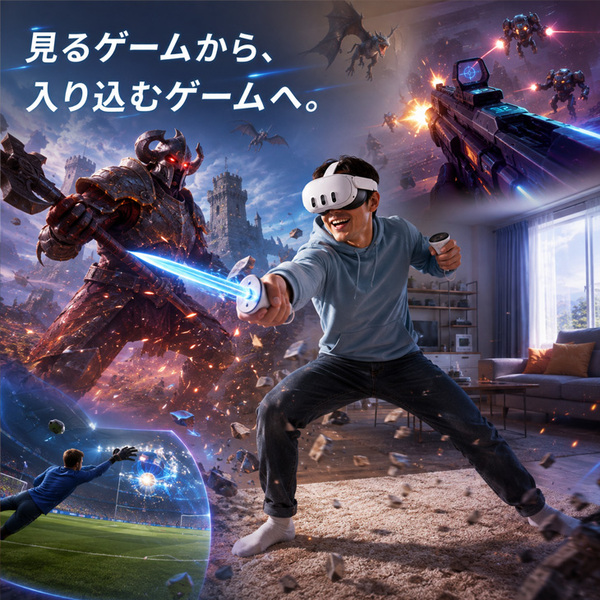 【純箱入り良品】Meta Quest 3 128GB 899-00591-01 VRヘッドセット Mixed Reality対応 オールインワン ワイヤレス ゴーグル 映画 ゲーム フィットネス PC作業にも 中古sub_image4