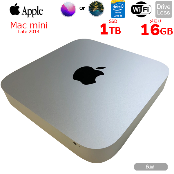 Apple Mac mini MGEN2J/A A1347 Late 2014 小型デスク 選べるOS Monterey or Bigsur [Core i5 4278U 2.6GHz メモリ16GB SSD1TB 無線 BT]:良品sub_image1