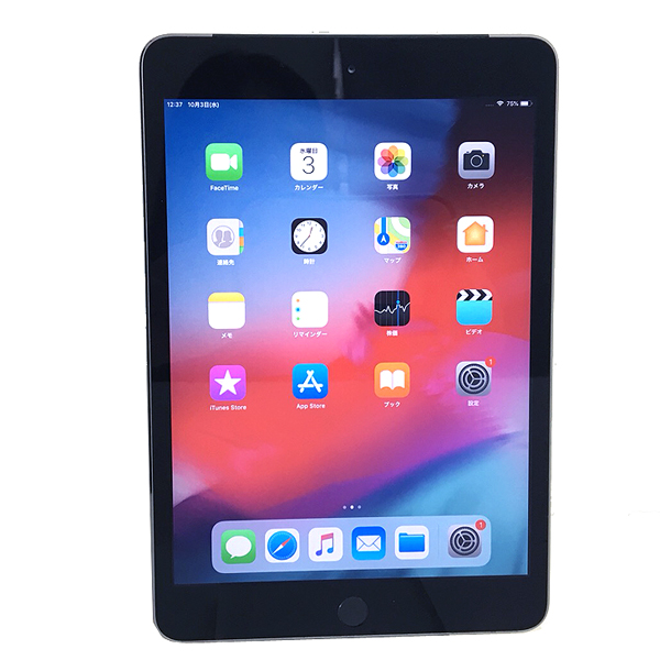 タブレット端末　iPad mini3 Wi-Fi+Cellularモデル 16GB (au/スペースグレイ) [MGHV2J/A](状態：本体のみ) Apple iPad mini 3 Wi-Fi+Cellular 16GB MGHV2J/A SIMフリー