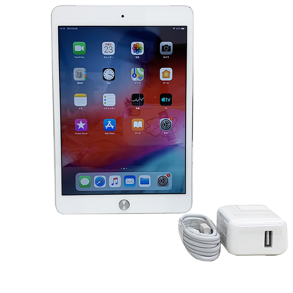 Apple iPad mini3 MGJ32J/A  au Wi-Fi Cellurar 128GB [ A7 SSD128GB 7.9インチ OS 12.4.5 シルバー] :良品 中古 アイパッドミニsub_image1