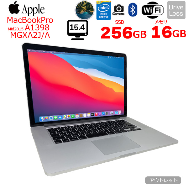 【新品バッテリ交換済】Apple MacBook Pro 15.4inch MGXA2J/A A1398 Mid 2014 [core i7 4770HQ 16G 256GB 無線 BT 15.4 macOS BigSur] :アウトレットsub_image1