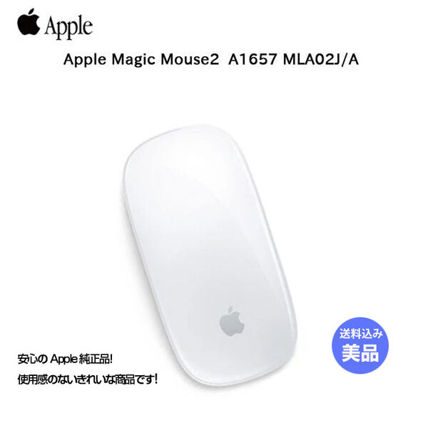 【中古美品】Apple アップル 純正 Magic Mouse2 マジックマウス2 MLA02J/A A1657 ワイヤレスマウス マルチタッチ Bluetooth マジックマウス 中古sub_image1