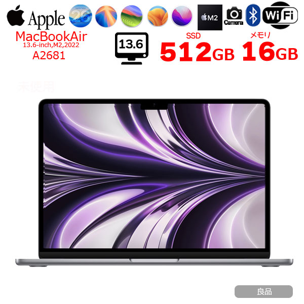 Apple MacBook Air 13.6inch MLXW3J/A A2681 2022 選べるOS TouchID [Apple M2 8コア メモリ16GB SSD512GB 無線 BT カメラ 13.6 Space Gray] :良品sub_image1