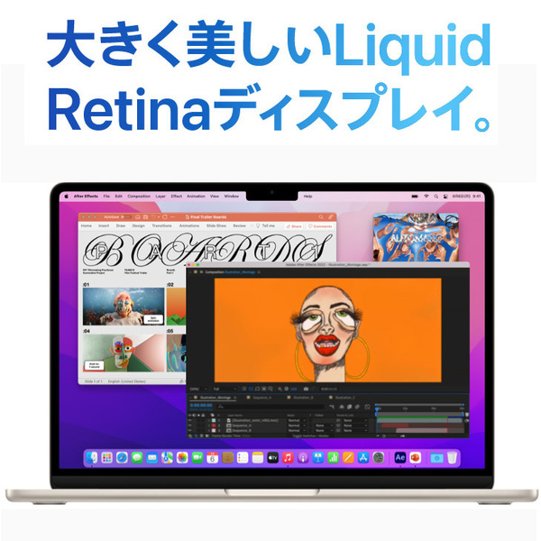 Apple MacBook Air 13.6inch MLY13J/A A2681 2022 選べるOS TouchID [Apple M2 8コア メモリ16GB 512GB 無線 BT カメラ 13.6 Starlight] :良品sub_image6