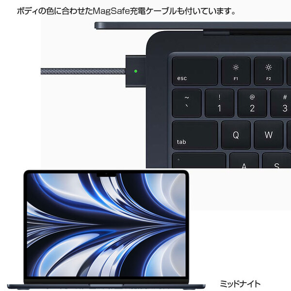 【中古パソコン】Apple MacBook Air 13.6inch MLY33J/A A2681 2022 TouchID [Apple M2 8コア 24GB SSD512GB 無線 BT カメラ 13.6 Midnight ] :良品sub_image4