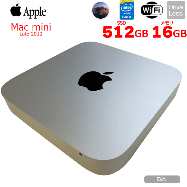 【中古パソコン】Apple Mac mini MD387J/A A1347 Late 2012 小型デスク MacOS Catalina [Core i5 3210M メモリ16G SSD 512GB 無線 BT Catalina 10.15.7]:良品sub_image1