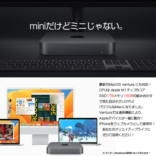 Apple Mac mini MGNT3J/A A2348 M1 2020 小型デスク 選べるOS [Apple M1 8コア メモリ16GB SSD1TB 無線 BT シルバー ]:良品sub_image3