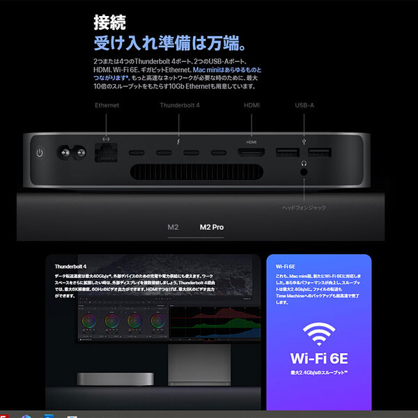 【未開封品】Apple Mac mini MNH73J/A A2686 M2Pro 2023 小型デスク macOS [Apple M2Pro 10コア メモリ16GB SSD512GB 無線 BT シルバー ]:未開封sub_image5