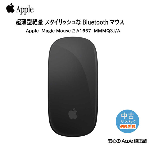 Apple アップル 純正 Magic Mouse 2 マジックマウス2 MMMQ3J/A A1657 ワイヤレスマウス マルチタッチ Bluetooth ブラック :アウトレット 中古 送料無料sub_image1