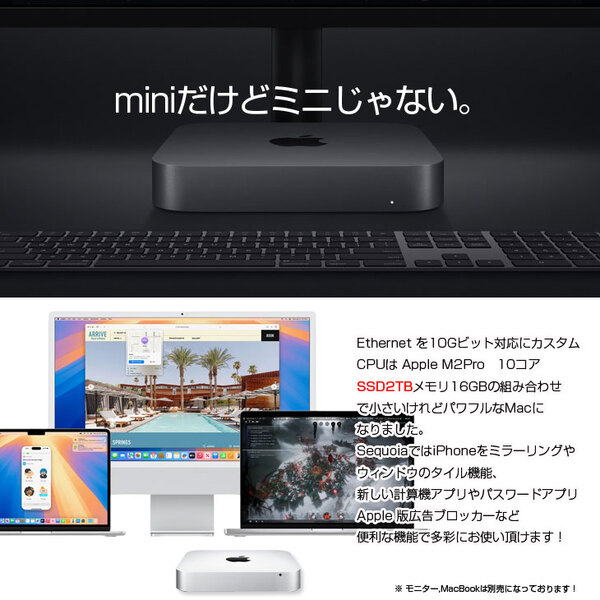 Apple Mac mini MNH73J/A A2686 M2 Pro 2023 小型デスク 選べるOS [Apple M2 Pro 10コア メモリ16GB SSD2TB 無線 BT シルバー ]:良品sub_image3