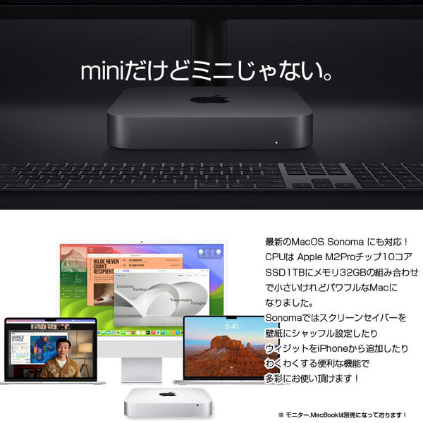 Apple Mac mini MNH73J/A A2686 M2 Pro 2023 小型デスク 選べるOS [Apple M2 Pro 10コア メモリ32GB SSD1TB 無線 BT シルバー 純箱 ]:美品sub_image3