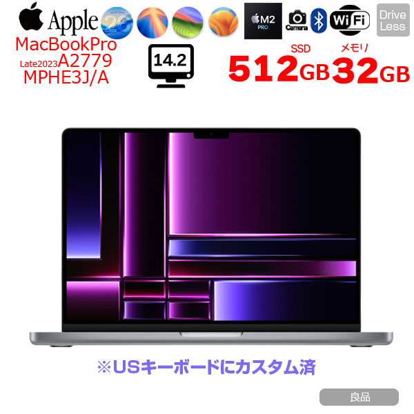 【中古】Apple MacBook Pro 14.2inch MPHE3J/A A2779 Early 2023 USキー TouchID [Apple M2 Pro 10コア 32GB 512GB カメラ 14.2 Space Gray] :良品sub_image1