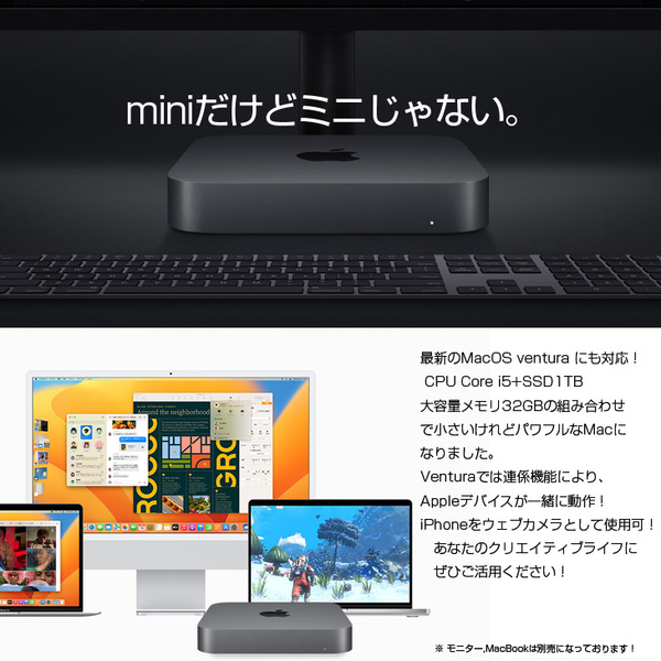 Apple Mac mini MRTT2J/A A1993 2018 小型デスク 選べるOS [Core i5 8500B 3.0GHz メモリ32GB SSD1TB 無線 BT スペースグレイ 純箱 ]:美品sub_image3