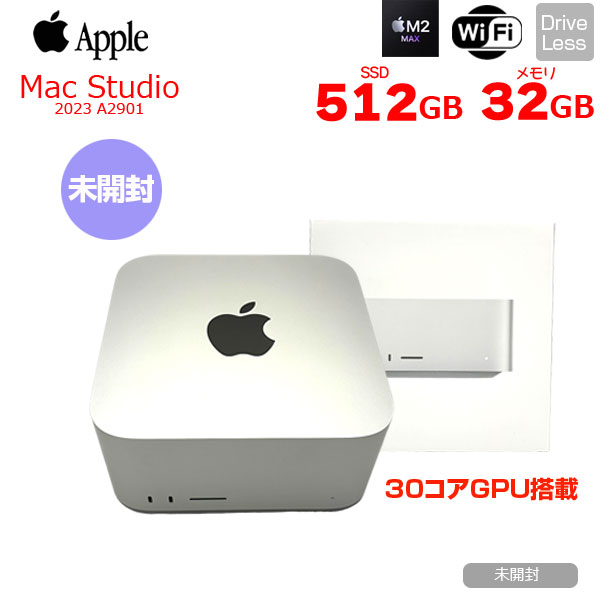 【未開封品】Apple Mac Studio MQH73J/A A2901 M2 Max 2023 小型デスク  [Apple M2 Max 12コア 30コアGPU 32GB 512GB 無線 BT シルバー 純箱]:未開封品sub_image1