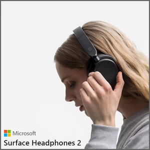 【中古良品】Microsoft　Surface Headphones 2 ブラック QXL-00015ヘッドセットBluetooth 有線 両耳 ヘッドバンドタイプ ケース
