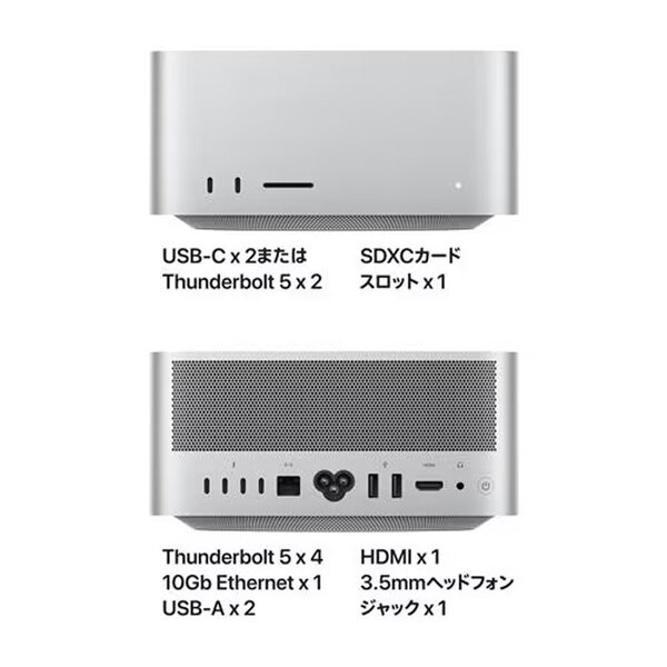 【中古パソコン】Apple Mac Studio MU963J/A 3143 M4 Max 2025 小型デスク 選べるOS [Apple M4 Max 14コア 32コアGPU 36GB SSD512GB 無線 BT シルバー ]:美品sub_image5